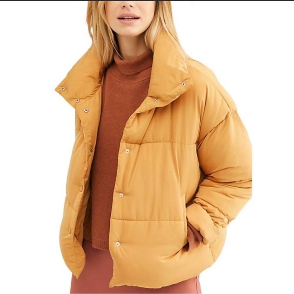 Free People  - Mustard Weekender Puffer Jacket